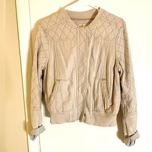 Anthropologie Hei Hei Cream Vegan Bomber Jacket